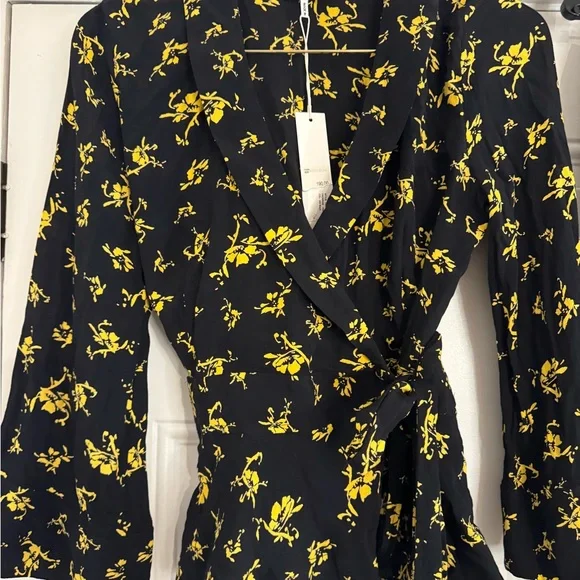 GANNI Black and Yellow Floral Women's top and Skirt set - Picture 3 of 6